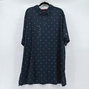 Walter Hagen Mens P11 Print Polo XXL Sailing Geo Navy Golf Shirt MGA11567